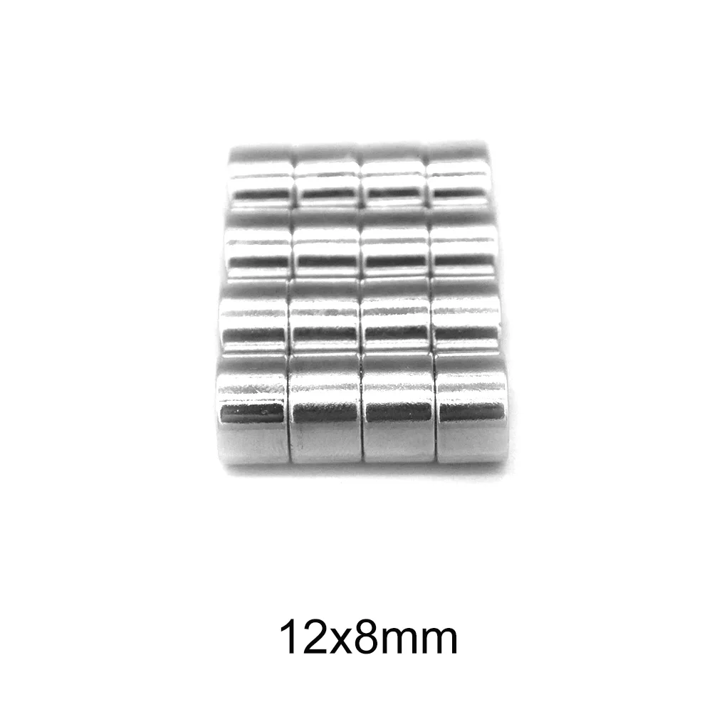 5/10/15/20/50PCS 12x8 Round Rare Earth Magnet 12mm X 8mm Neodymium Magnet strong 12x8mm Disc Permanent NdFeB Magnet 12*8 mm