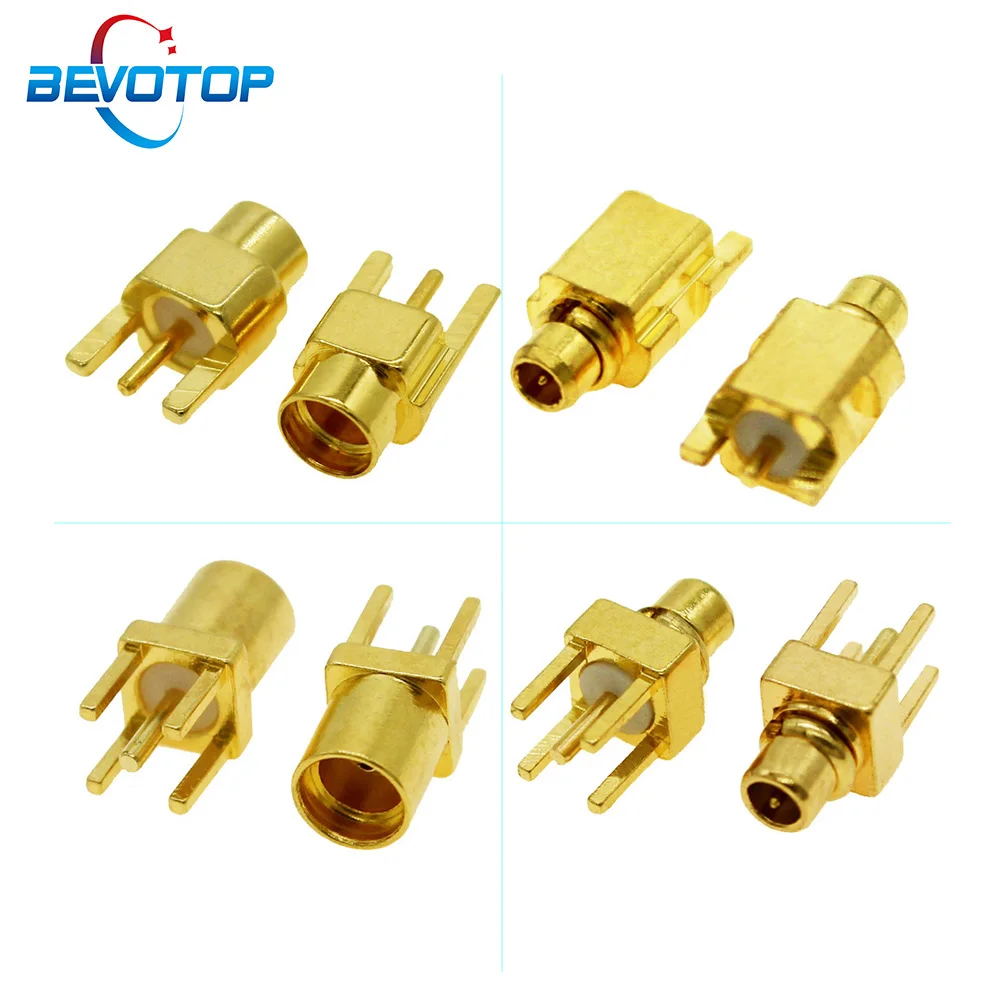 10pcs/lot 4 Types MMCX  Connector PCB Mount With Solder Straight Goldplated 3 Pins MMCX RF Connector