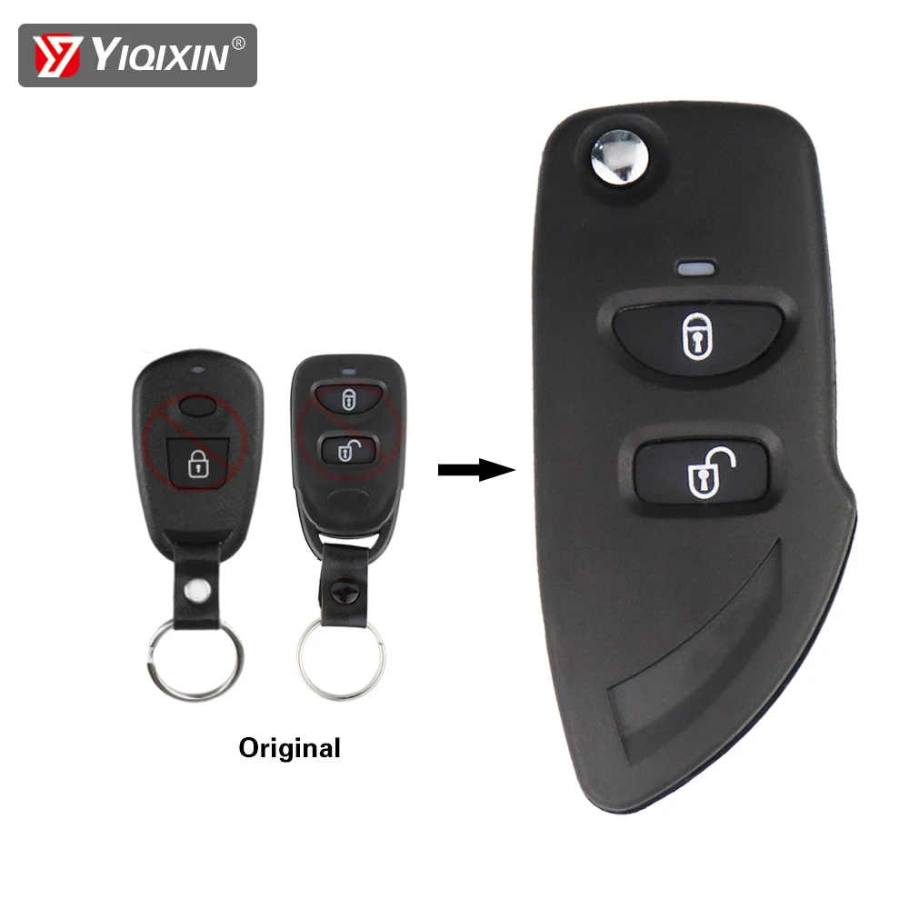 YIQIXIN 3 Buttons Modified Flip Folding Car Key Fob Shell Case For Kia Carens Magentis Optima Sorento For Hyundai Santa Fe