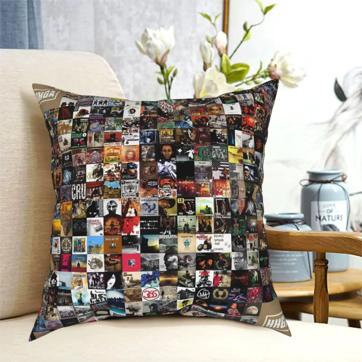 Greatest Hip Hop Albums 1986 - 2018 Square Pillowcase Pattern Zipper Decorative Throw Pillow Case Home Cushion Cover