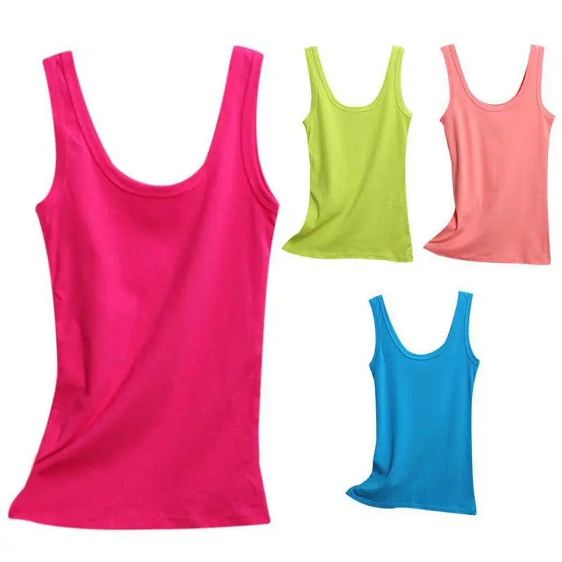 

Women Sexy Soft Tops Solid Sleeveless U Tank Tops Vest Camisole Summer Camisoles Tanks Top Underwear