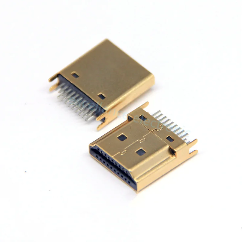 5 sztuk 19-pinowy męski interfejs wtykowy Złącze kompatybilne z HDMI, 2 rzędy pinów 19-pinowe, rozstaw 1,6 mm dla gniazda sprzętu HD