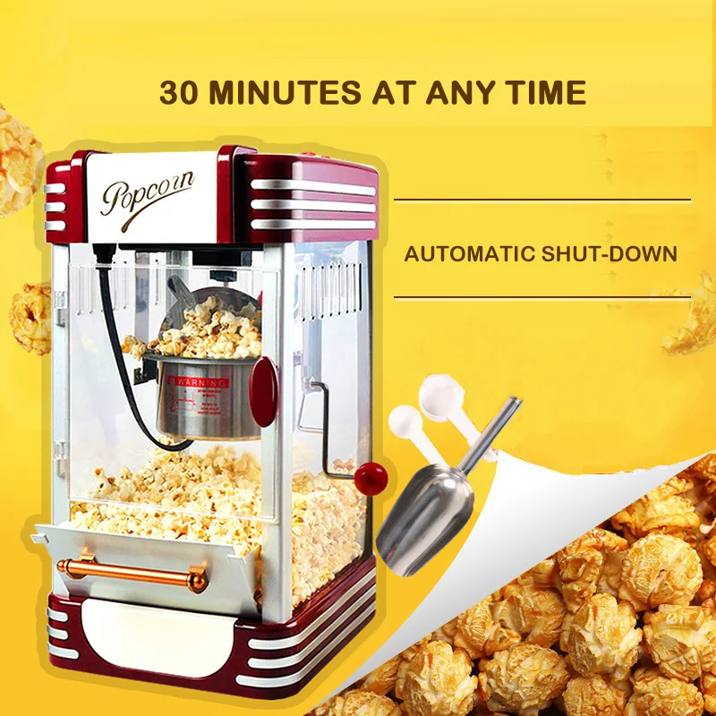 Newpopcorn Machine Commercial Full Automatic Hand-cranked Minismall Children's Popcorn Machine Ball Type Household Grain Wrapper