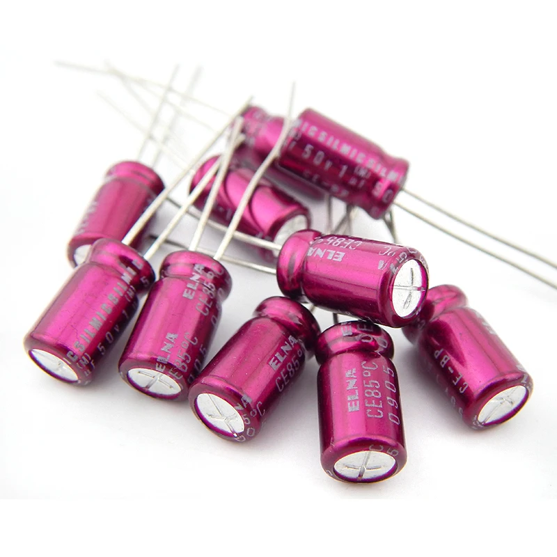Hifi Elna Tím Áo Choàng Đỏ Silmic CE-BP (Rbs) 1UF 50V Âm Thanh Với Không Phân Cực Điện Phân Tụ Điện