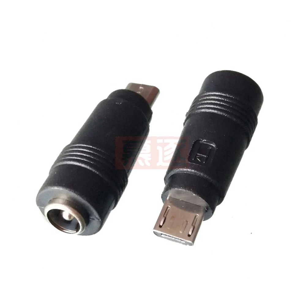 1pcs 5.5 x 2.1 mm Female to Mini / Micro USB Male 5 Pin DC Power Plug 90 / 180 Degrees Connector Adapter for V8 Android