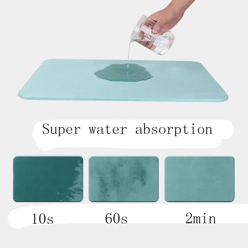 Anti-Slip Diatomite Absorbent Mud Washable Rug Bath Mat Bathroom Carpet Toilet Floor Mat Shower Quick-drying Bath Mats Foot Pad