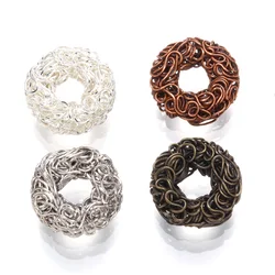 10pcs brass wire wrapping charms round Doughnut designer bracelet findings  jewelry findings silver bronze accessories