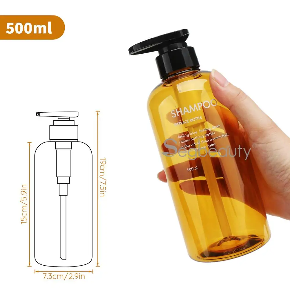 Segbeauty – grand distributeur de savon, bouteille de désinfectant pour les mains 500ml, cosmétiques, shampooing, Lotion, voyage en plein air, 3 pièces