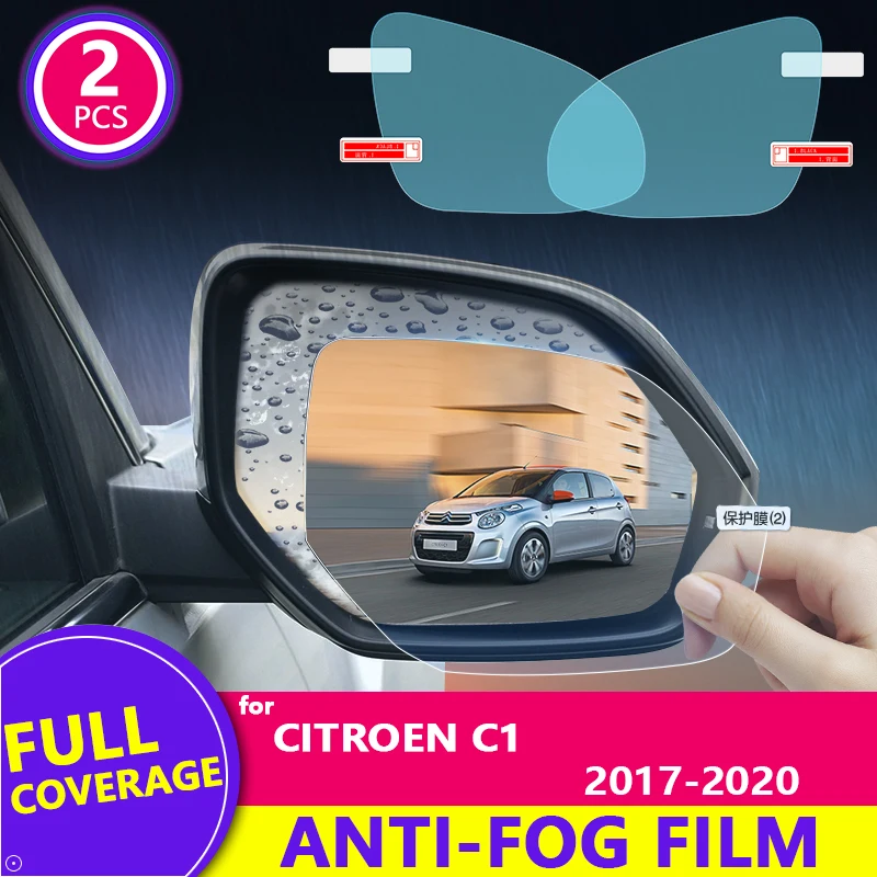 for Citroen C1 2005 - 2019 2017 2018 Full Cover Rearview Mirror HD Film Anti-Fog Rainproof Auto Mirror Sticker Car Accessories