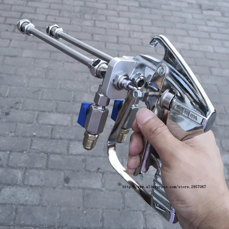 Double head spray gun air spray gun chrome-plated nano spray gun professional paint spray gun polyurethane spray gun