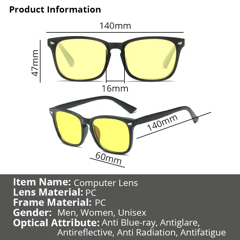 Anti Blue Light Computer Glasses Spectacle Frames Mens Optical Glasses Clear Eyeglass Frames  Women Eye Glasses Frames UV