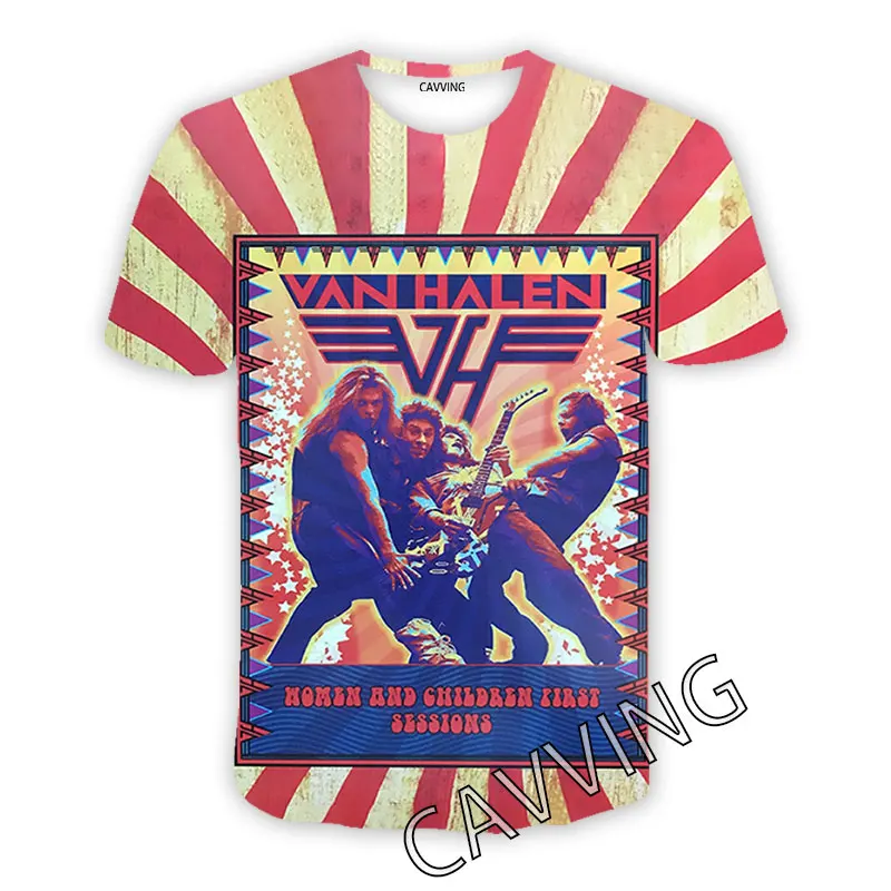 CAVVING 3D Printed Van Halen Band Casual T-shirts Hip Hop T Shirts Harajuku Styles Tops Clothing for Men/women