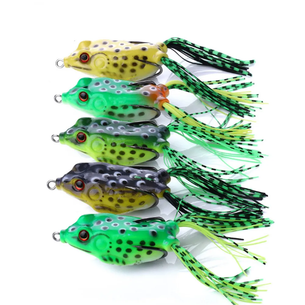 FISHINAPOT-Señuelos de Pesca de rana, 1 unidad, 12g/6cm, señuelo Minnow realista, cebos de manivela, ojos 3D, cebo de silicona para aparejos de pesca de basura