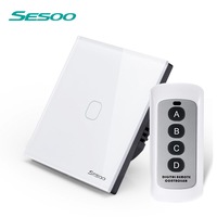 SESOO EU Standard , Remote Control Switch 1 Gang 1 Way ,RF433 50/60HZ Wireless Light Switch for Smart Home
