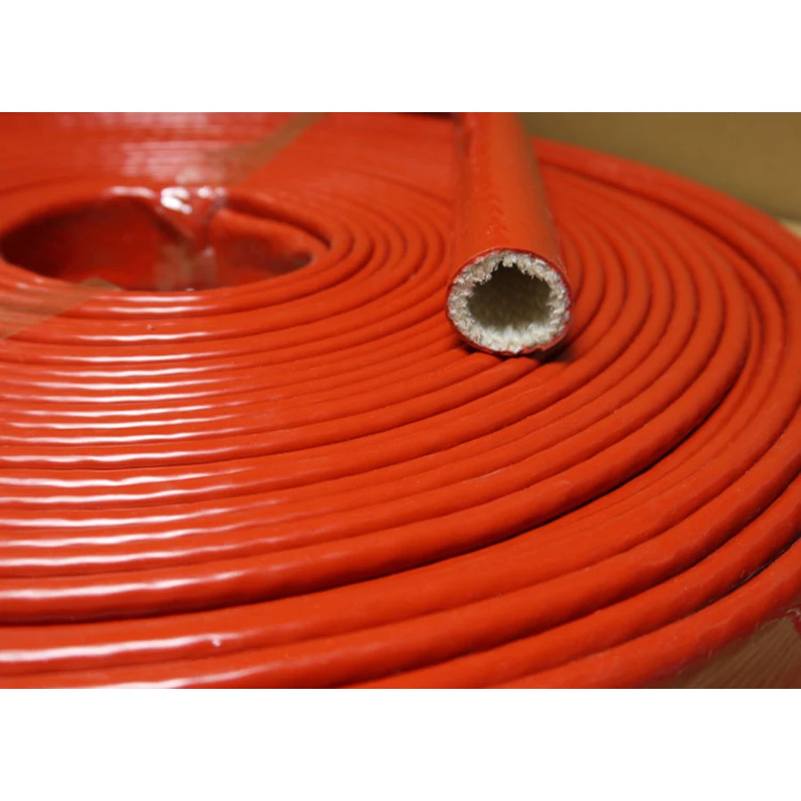 

200mm Φ4mm-Φ130mm Cut Discontinuous Red High Temperature Resistant Fire Retardant Casing Pipe Silicone Fiberglass Tube