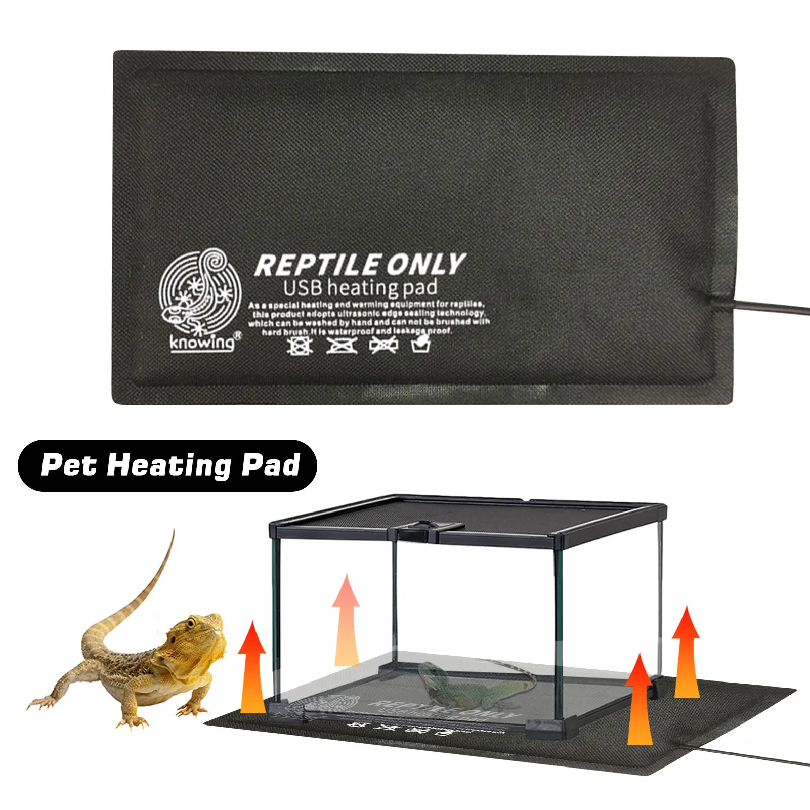 Reptile Heating Warm Pad Terrarium Heating Mat Waterproof Temperature Controller Incubator Mat Tools For Turtles Snake Lizard