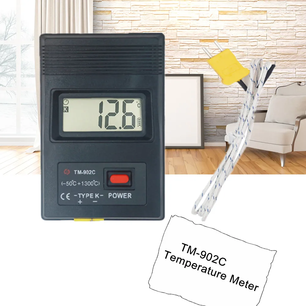 TM-902C Digital Thermometer -50 to 1300 ℃ K Type Sensor Temperature Meter Industrial Temp Detector with Thermocouple Probe