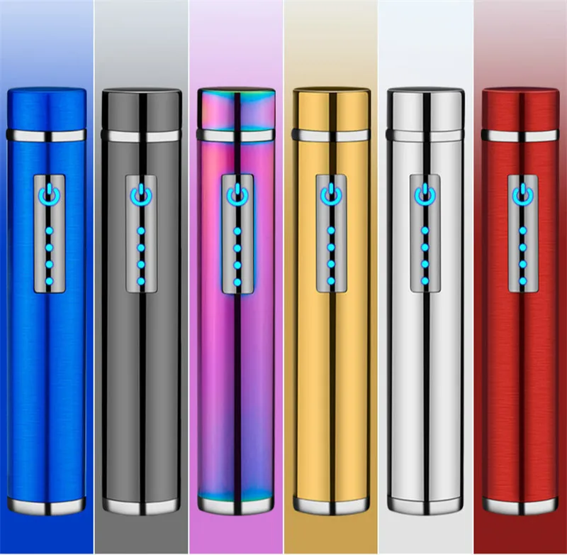 Portable Cylindrical Double Arc Lighter USB Rechargeable Lighter Creative Personality Mini Windproof Metal Cigarette lighters