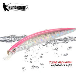 Hunthouse Tide Slim Minnow Fishing Lure Floating Hard Bait 148mm 22.8g Isca Sea Bass Wobblers Leurre Brochet Ocean Beach Fish