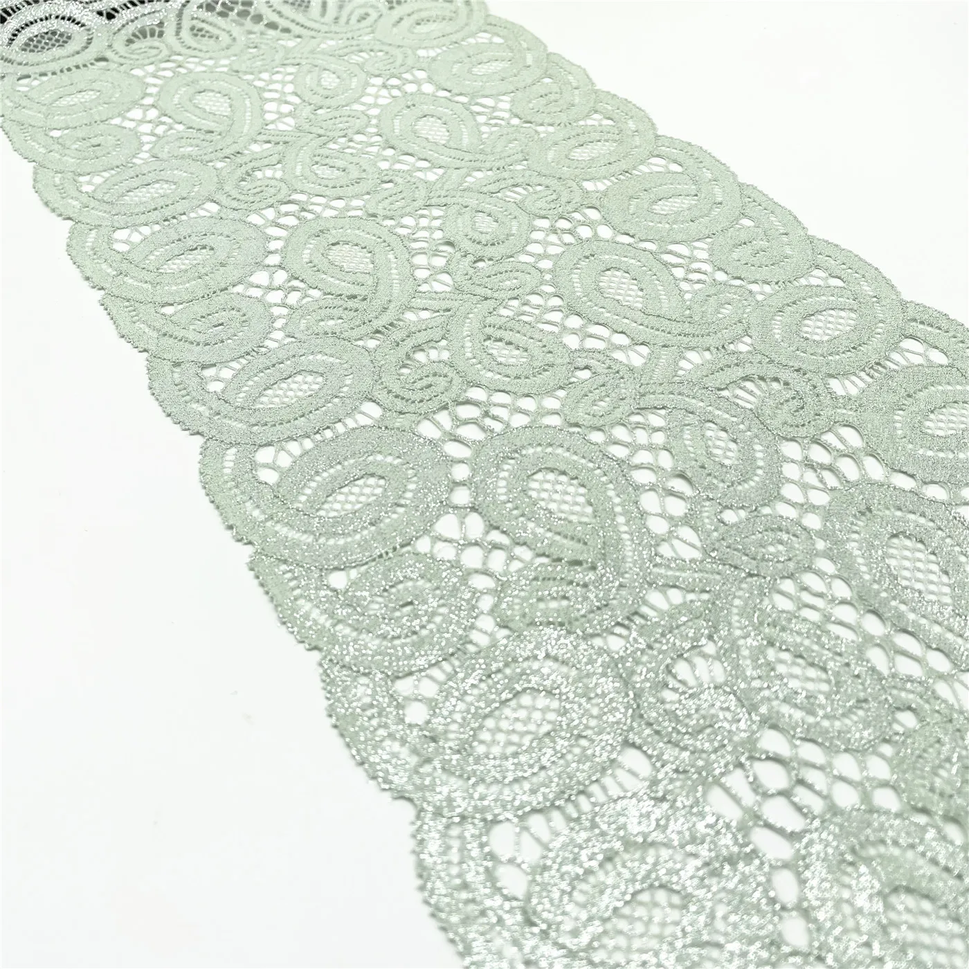 3y/lot 7 1/2 inch 19cm Light green with foil elastic lace trim with shimmer trimming garment accessory DIY material fabric