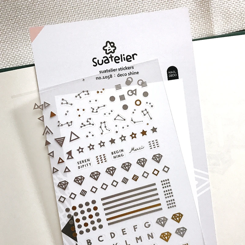 Suatelier Deco połysk paznokci naklejki złoty srebrny diament gwiazda konstelacji pamiętnik telefon dekoracyjne Scrapbooking, rzemiosło dostawca