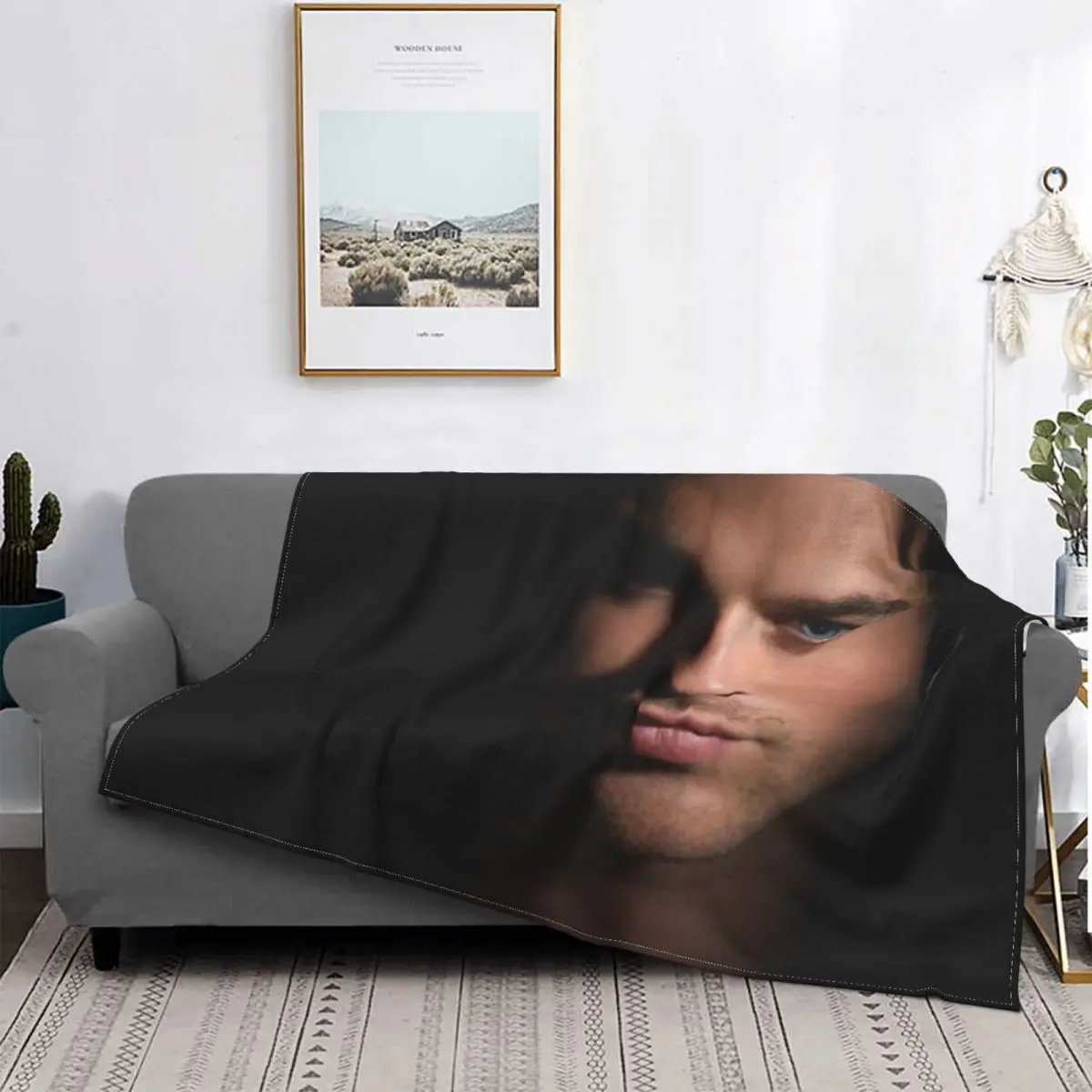 Damon Salvatore Blankets Fleece Decoration Ultra-Soft Throw Blankets for Bedding Bedroom Plush Thin Quilt