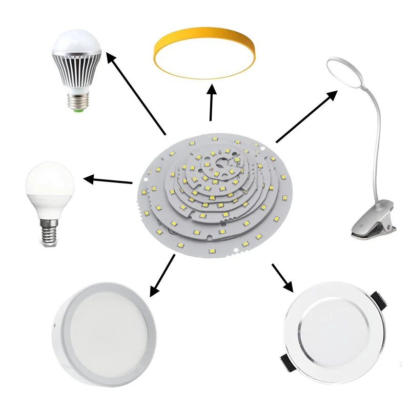 10pcs 9W 2835 SMD LED PCB Lamp Panel 58mm 65mm 78mm SMD2835 High Brightness Light Board For Ceiling Light Down Light