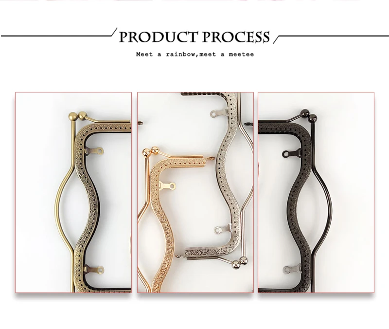 1/2Pcs Deepeel 20.5/27cm Metal Wallet Frame Embossed Hand Pull Parts Purse Bag Handle Kiss Clasp Lock DIY Hardware Accessories