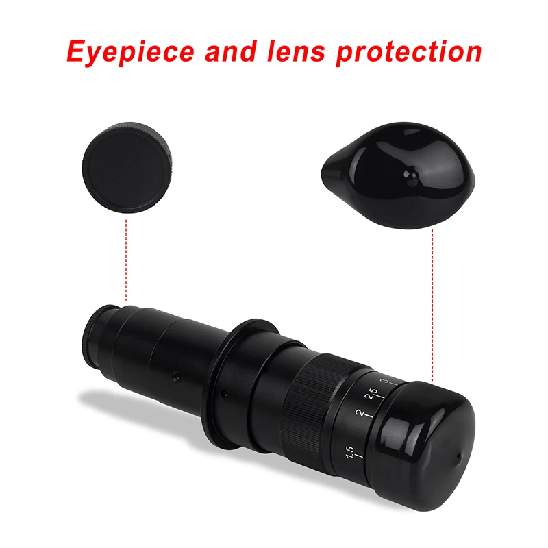 180X 130X Video Microscope Camera Objective lens 180 multiples Adjustable Zoom Lens Accessories C-MOUNT for HDMI VGA camera