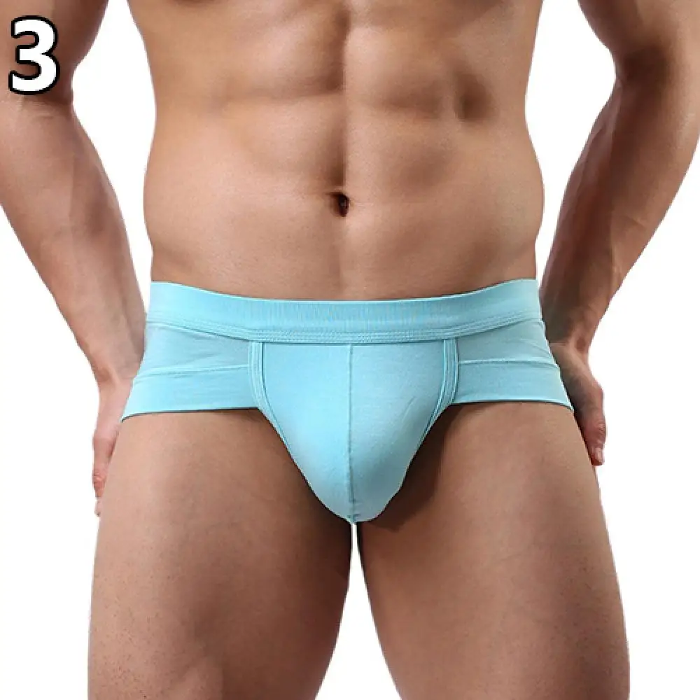 Men\\\'s Sexy Bulge Pouch Underwear Briefs Soft Elastic Modal Low Rise Underpants Men Underpants