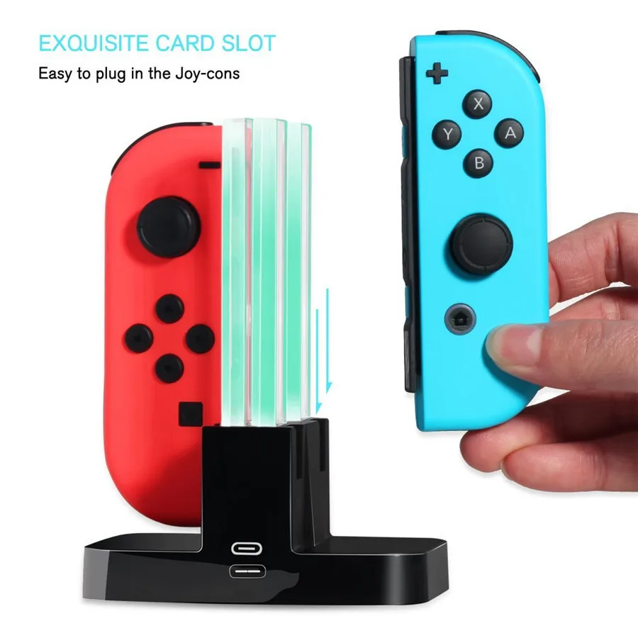 شاحن وحدة تحكم جديد، قاعدة شحن محمولة Joy game con & Switch Pro، شاحن تحكم لعصا التحكم Nintendo Switch Pro