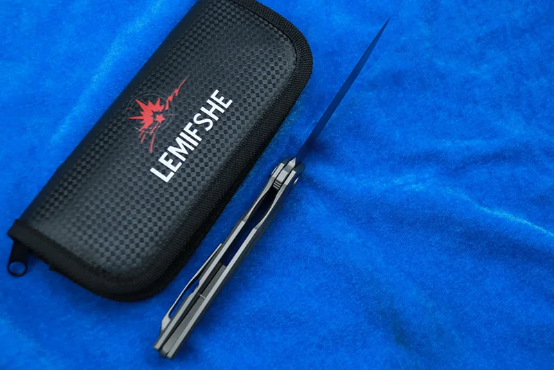 LEMIFSHE L98 M390 coltello pieghevole tascabile lama manico in lega di titanio coltelli a sfera in ceramica con cuscinetti a sfera coltello da pesca da campeggio EDC