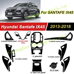 For Hyundai Santafe IX45 2013-2018 Car-Styling 3D/5D Carbon Fiber Car Interior Center Console Color Molding Sticker Decals