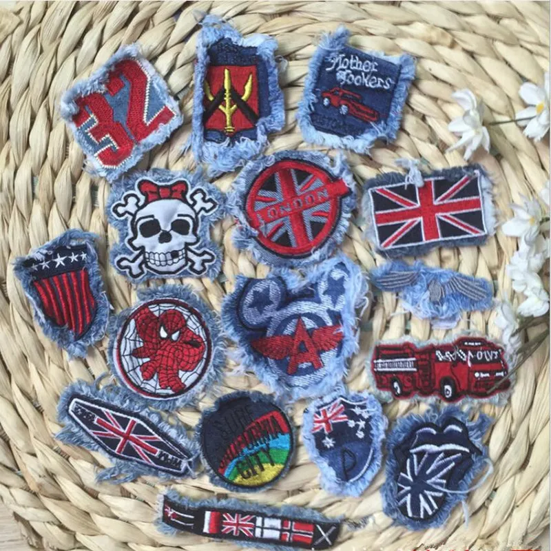 1 piece small size Need hand-sewn cloth stickers, denim patch stickers, no adhesive, DIY clothes decoration patch stickers