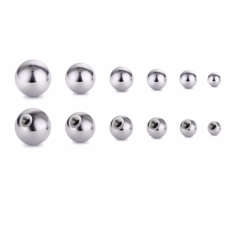 20 piezas de bolas redondas de repuesto de acero inoxidable, piezas de barra, 16G, 14G, labio, ceja, lengua, vientre, anillo, joyería para el cuerpo, Piercing