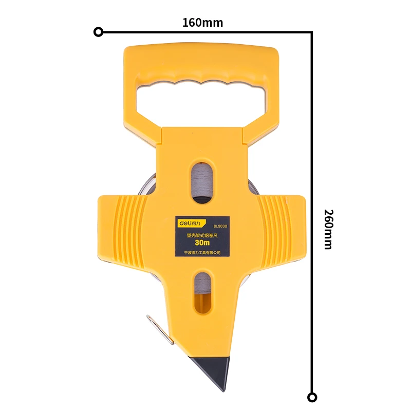 deli 30M 50M 100M Retractable Metric Tape Open Reel Long Tape Measure Measuring Ruler Construction Woodworking Tool High Quality