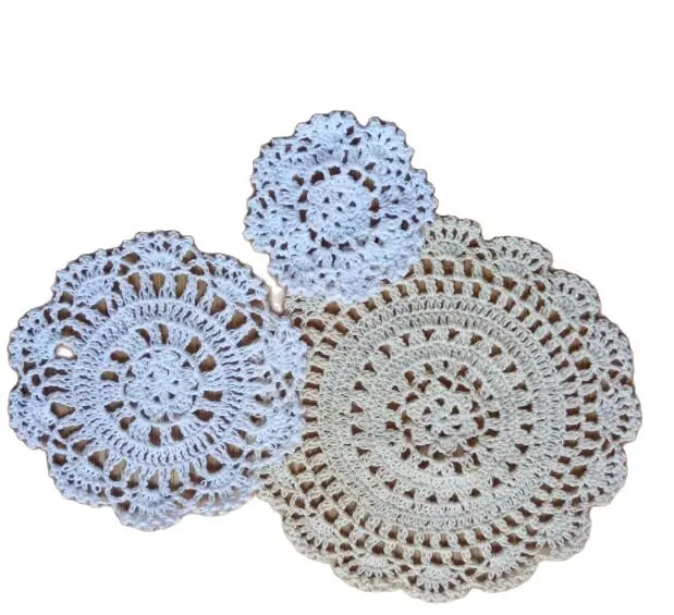 NEW lace cotton flower table place mat crochet tea placemat Christmas dining coaster kitchen Table decoration and accessories