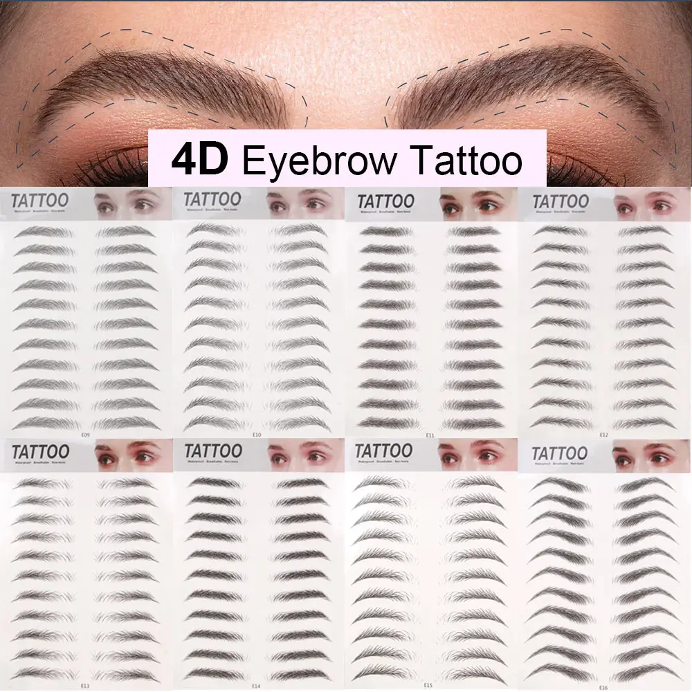 Magic 4D Hair-like Eyebrow Tattoo Sticker False Eyebrows 7 Day Long Lasting Super Waterproof Permanent Eyebrows Cosmetics Makeup