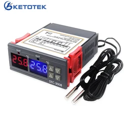 STC-1000 STC-3008 Dual Digital Thermostat Temperature Controller Two Relay Output 12V 24V 220V  Heating Cooling Control Switch