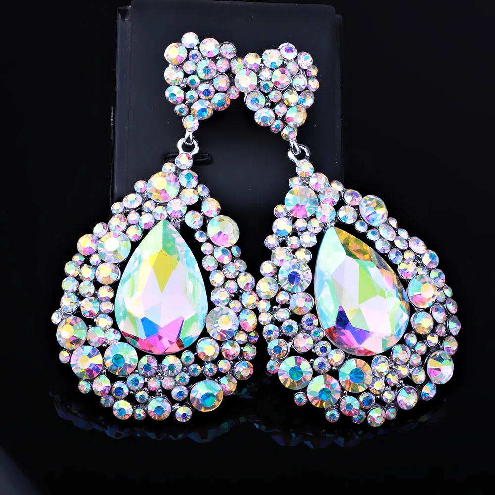 FARLENA Fashion Shining Austrian Crystal Earrings Long Earrings for Women Elegant Wedding Earrings 2021