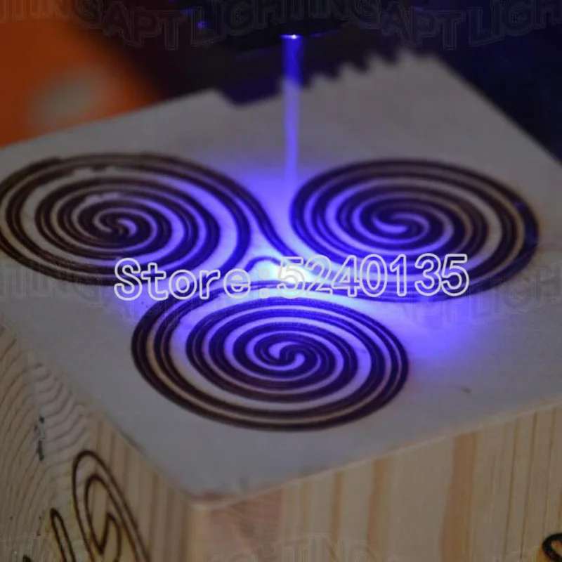 High power laser engraving machine module 2000mw / 2w blue light 450nm laser head with TTL / PWM send glasses