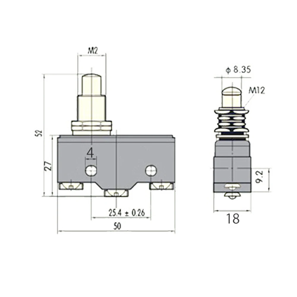 AC 380V DC 220V 10A Push Plunger Actuated Momentary Limit Switch LXW5-11M