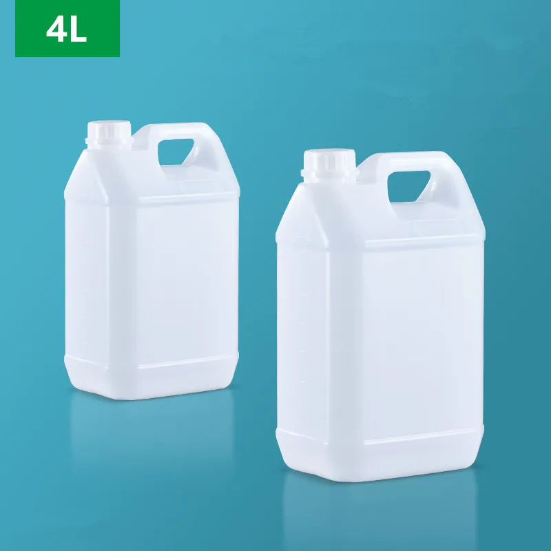 Empty 4L Square Plastic Jerry can Food Grade HDPE Material Lotion Shampoo Refillable Bottle Storage Container