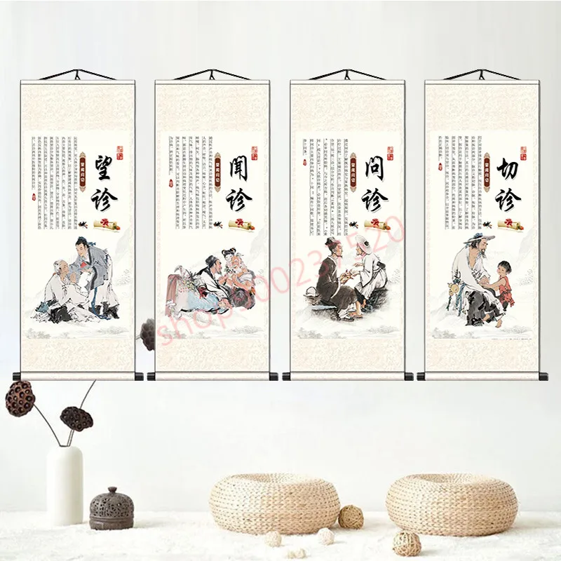 

(customized) Traditional Chinese medicine health museum, watching, smelling, asking, cutting, decorative hanging paintings