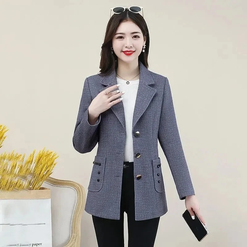 Hot Spring Autumn All-Match Female Blazer 2021 Latest Elegant Ladies Outerwear Slim Fashion Miss Small Suit Women's Coats