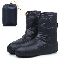 Lixada Winter Down Booties Socks Warm Soft Windproof Sleeping Slippers for Camping Sleeping Bag Tent Down Filled Boots