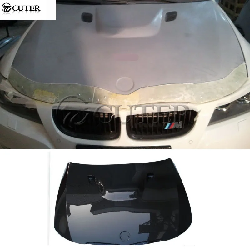 E90 3 Series 320i M3 Style Carbon Fiber Front Engine Hood Bonnet Engine Cover with Vents for Bmw E90 325i 05-12