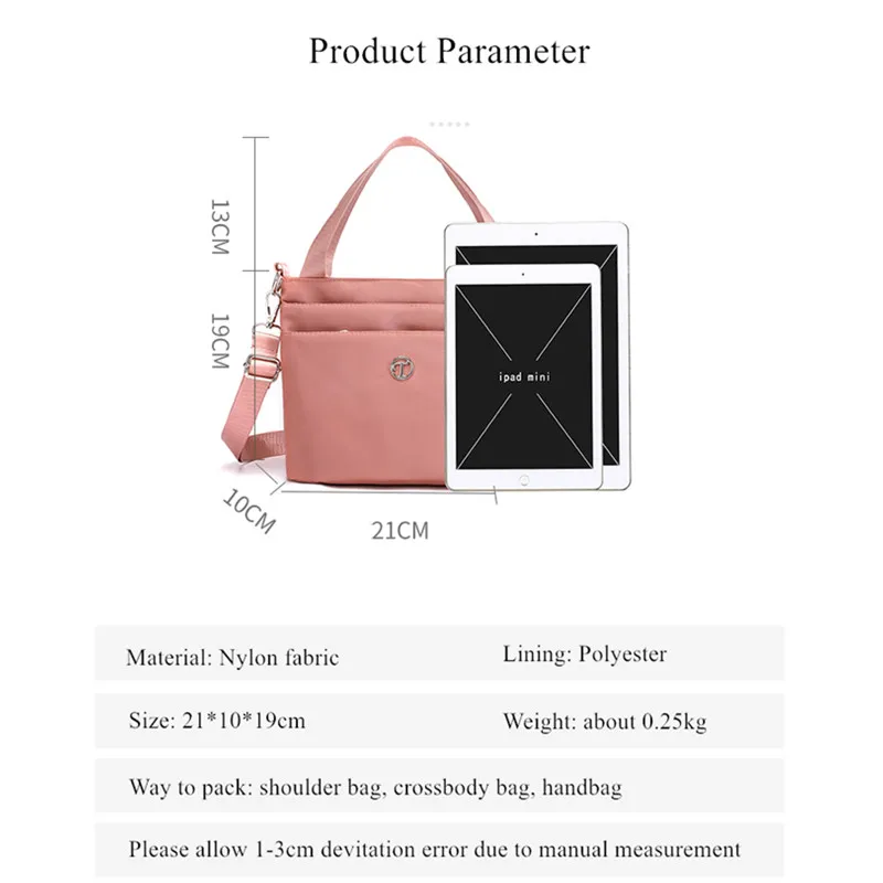 Vento Marea Many Pocket Crossbody Bags For Women 2021 Waterproof Lightness Female Shoulder Bag Satchels Phone Purse And Handbag