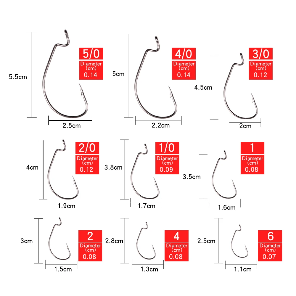 30pcs/50pcs/100pcs Fishing Hook Carbon Steel Wide Crank Offset Fishhook For Soft Lure Bass Barbed Carp Fishing Tackle Worm Hook