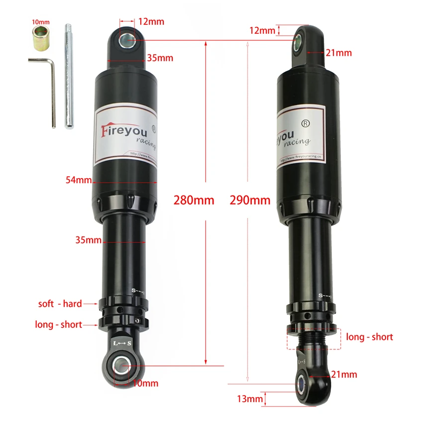 Motorcycle Rear Shocks Absorbers Rear Hydraulic Suspension 280mm 290mm 308mm 320mm Fork Damp Scooter Street Dirt Pit Bike Moto